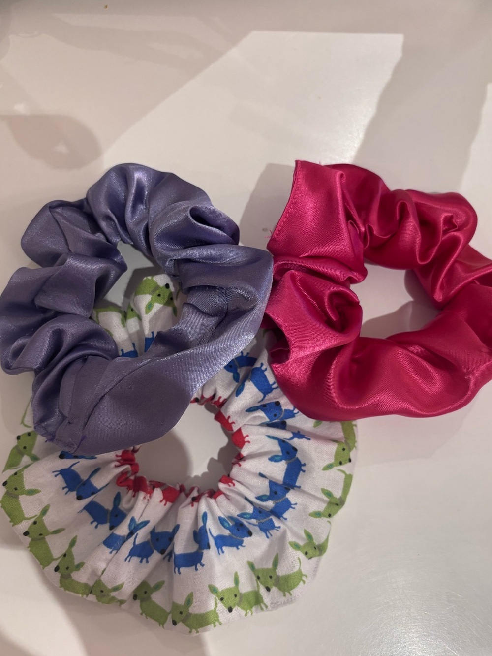 Satin and Printed Hair Scrunchie Set - customer made